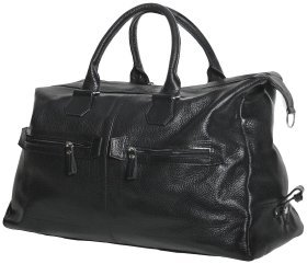 Черная дорожная сумка из натуральной кожи флотар Vip Collection 102498