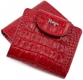 Красное лаковое портмоне небольшого размера KARYA (1052-018)