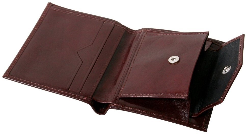 Коричневе шкіряне портмоне Newport з монетницею Vip Collection 102598 modnotak фото №3