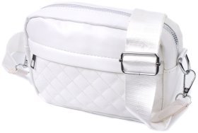 Женская сумка кросс-боди с монетницей из экокожи Vintage 22798 Белого цвета