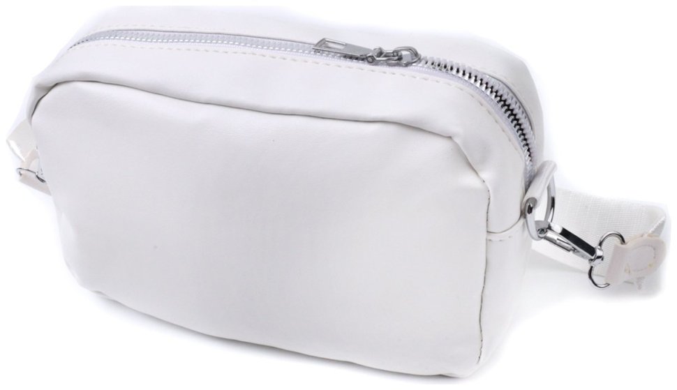 Женская сумка кросс-боди с монетницей из экокожи Vintage 22798 Белого цвета фото №2 Женская сумка кросс-боди с монетницей из экокожи Vintage 22798 Белого цвета modnotak фото №2