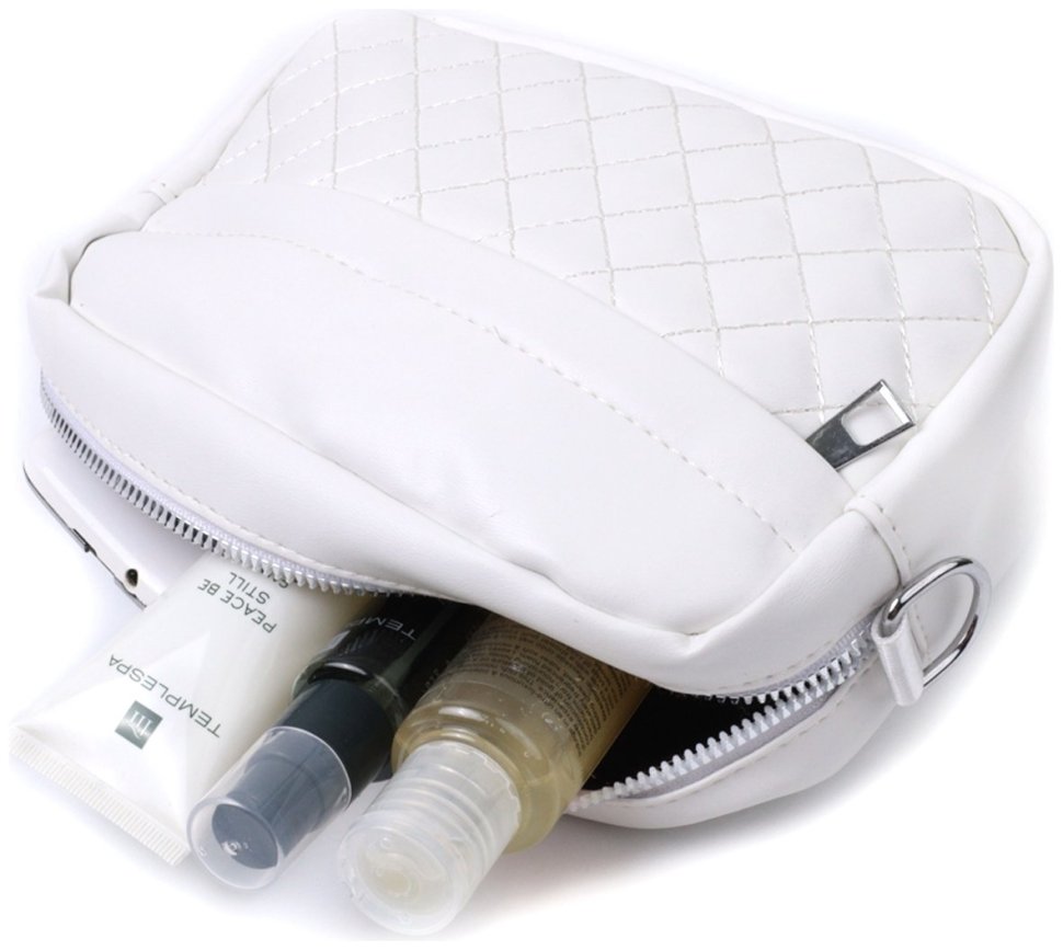 Женская сумка кросс-боди с монетницей из экокожи Vintage 22798 Белого цвета фото №8 Женская сумка кросс-боди с монетницей из экокожи Vintage 22798 Белого цвета modnotak фото №8