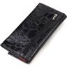 Оригінальний жіночий гаманець із натуральної фактурної шкіри чорно-червоного кольору CANPELLINI (2421834) - 2