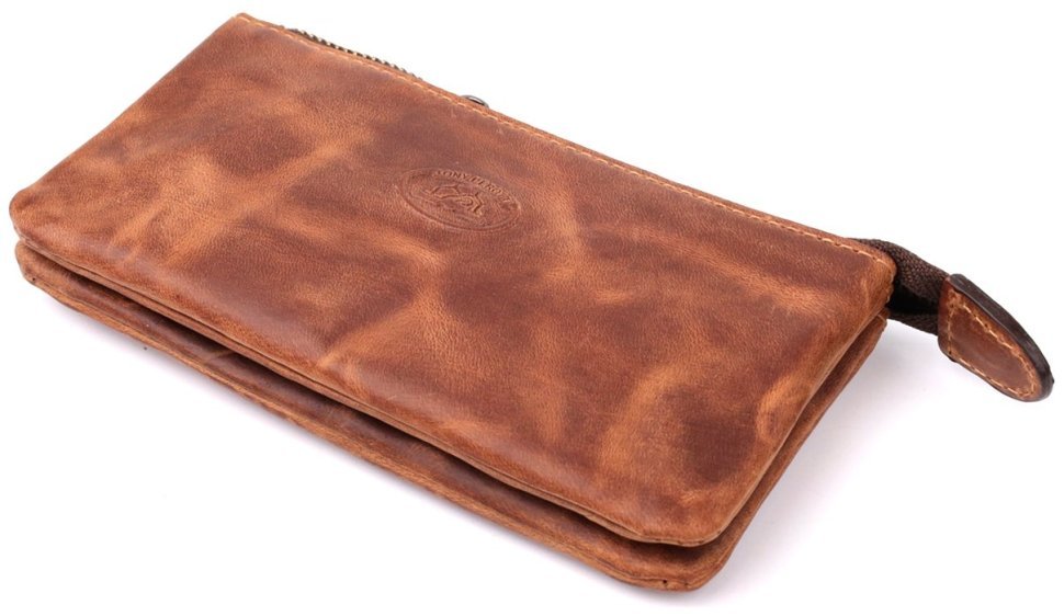 Кожаная ключница в винтажном стиле светло-коричневого цвета Tony Perotti 103298 modnotak фото №5