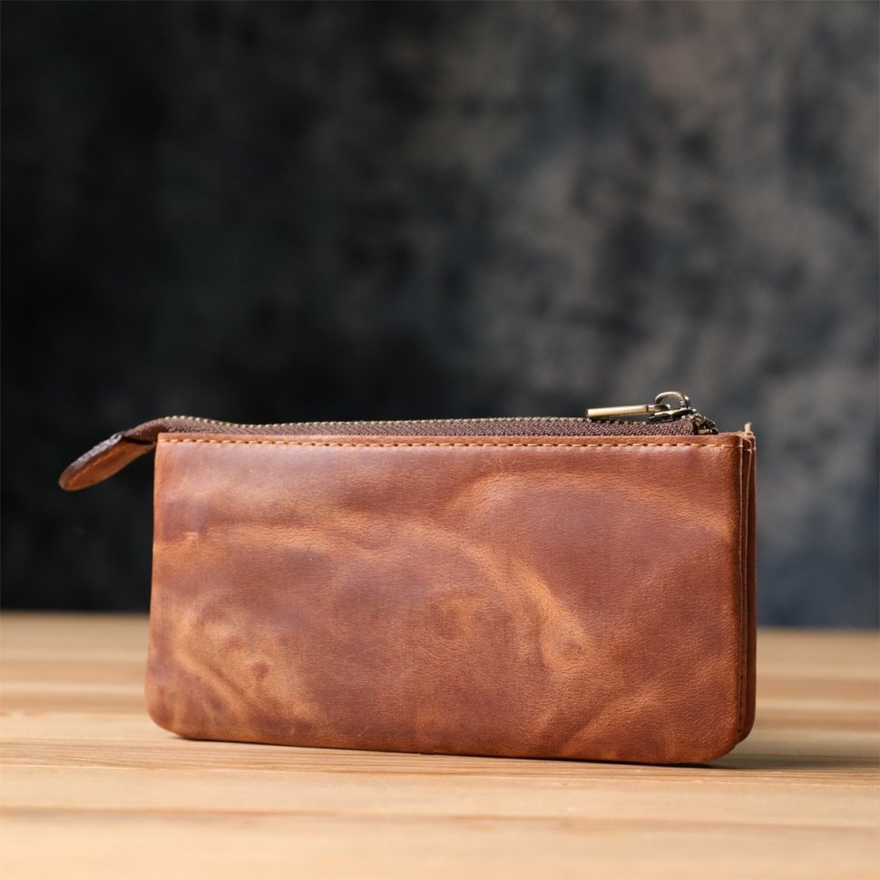 Кожаная ключница в винтажном стиле светло-коричневого цвета Tony Perotti 103298 modnotak фото №10