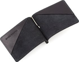 Компактный зажим для купюр из качественной итальянской кожи без фиксации Grande Pelle (21477)