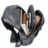 Вместительная мужская сумка-слинг на плечо из фактурной кожи черного цвета Tiding Bag (15886) - 6