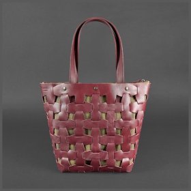 Плетені сумка великого розміру зі шкіри BlankNote Пазл Xl (12770)