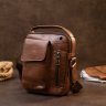 Мужская кожаная сумка-барсетка с отверстием для наушников Vintage (20414) - 6