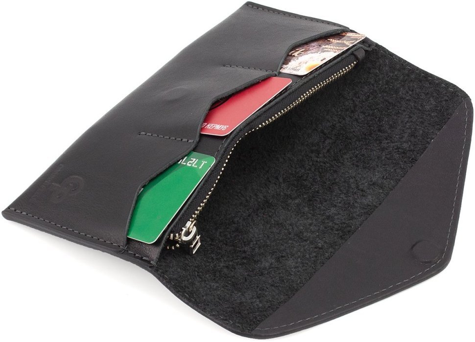 Тонкий гаманець на магніті з італійської шкіри Grande Pelle 64298