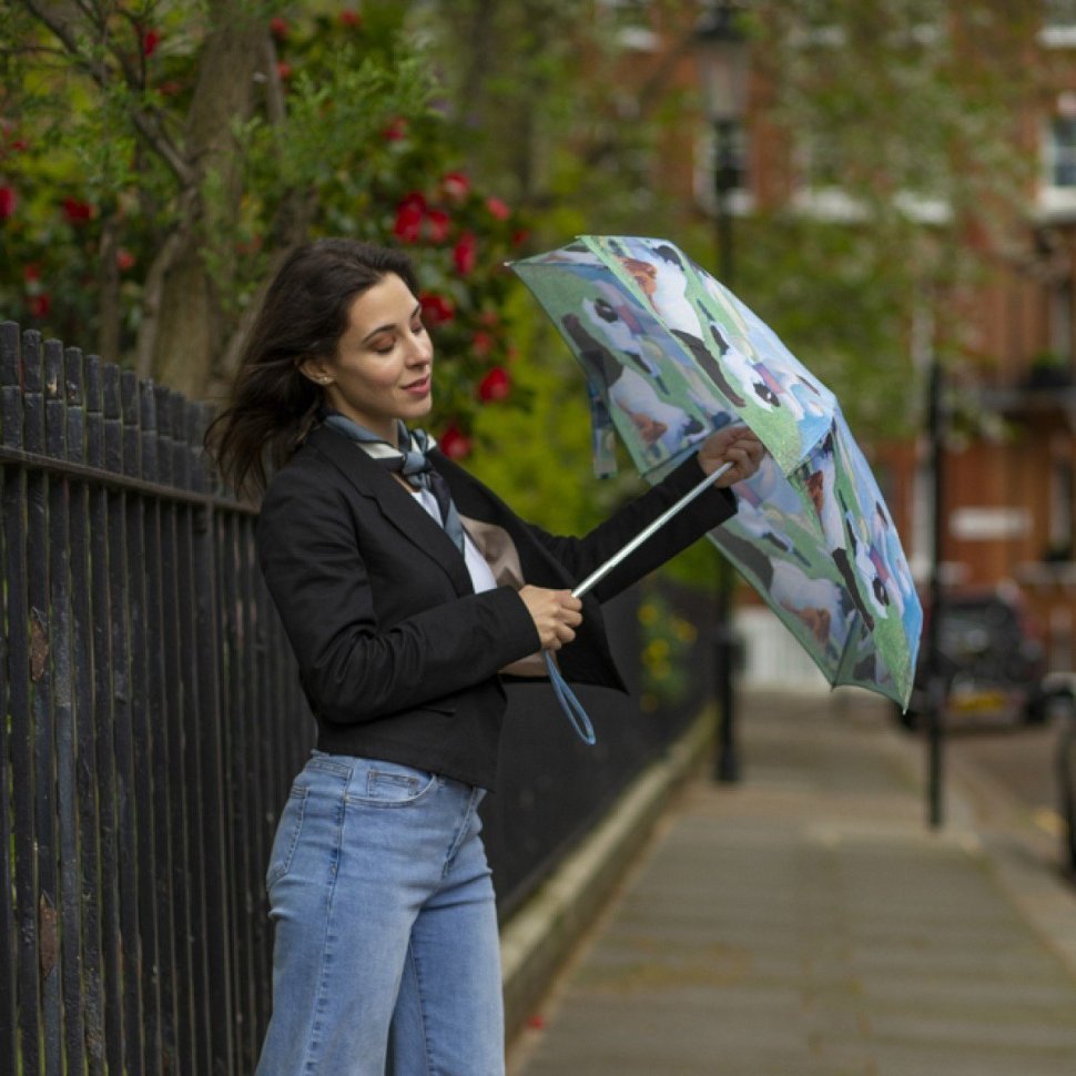 Мини-зонт женский Fulton L794-041284 National Gallery Tiny-2 Seurat Bathers at Asnieres (Разноцветный с принтом "Купальщицы в Аньере", механика) 94298 modnotak фото №2