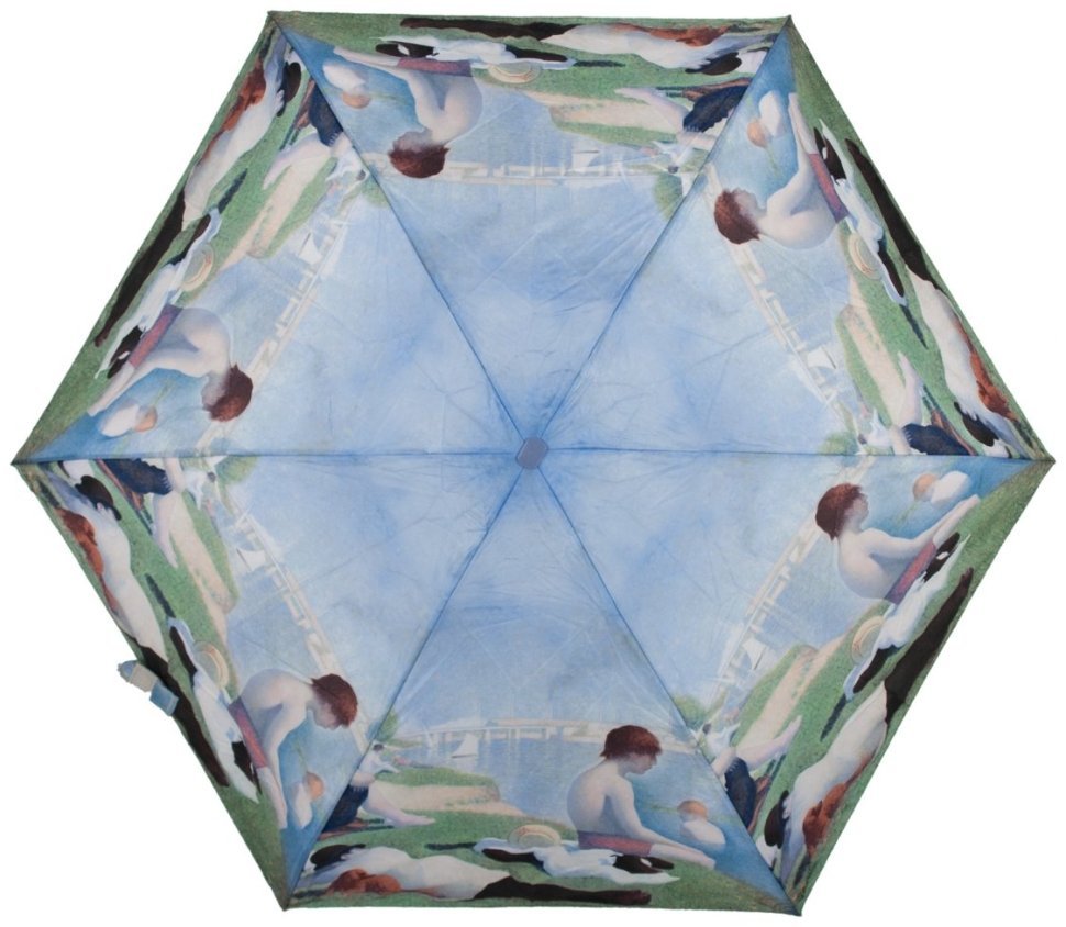 Мини-зонт женский Fulton L794-041284 National Gallery Tiny-2 Seurat Bathers at Asnieres (Разноцветный с принтом "Купальщицы в Аньере", механика) 94298 modnotak фото №5