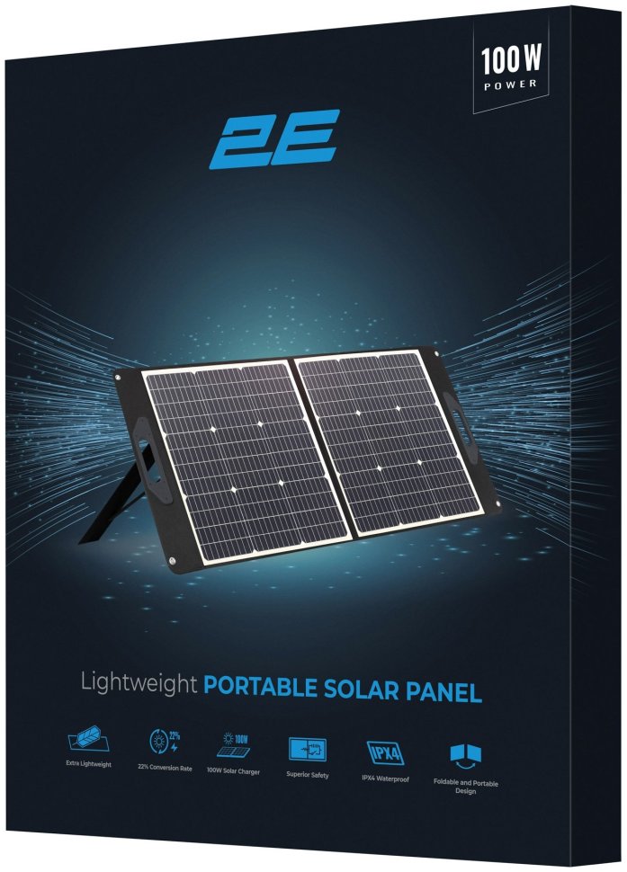 Легка портативна сонячна панель 2E 100 Вт, 2S, 3M Anderson, QC3.0, 24 Вт+Type-C 45 Вт modnotak фото №11