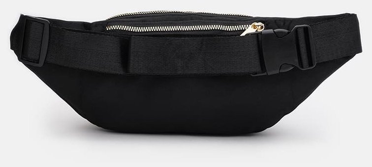 Стильная женская сумка-бананка из прочного текстиля черного цвета Monsen 104498 modnotak фото №2