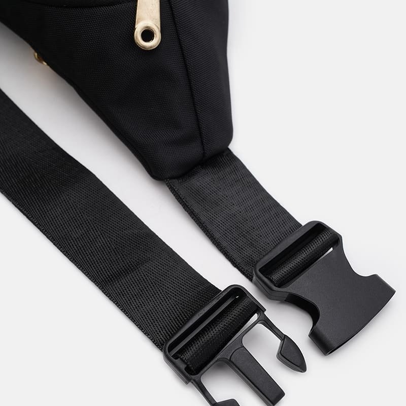 Стильная женская сумка-бананка из прочного текстиля черного цвета Monsen 104498 modnotak фото №4