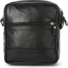 Объемная мужская сумка на плечо из натуральной черной кожи SHVIGEL (00926) - 2