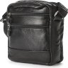 Объемная мужская сумка на плечо из натуральной черной кожи SHVIGEL (00926) - 5