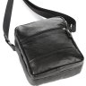 Объемная мужская сумка на плечо из натуральной черной кожи SHVIGEL (00926) - 6
