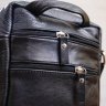 Объемная мужская сумка на плечо из натуральной черной кожи SHVIGEL (00926) - 8