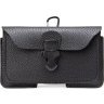 Горизонтальная мужская черная сумка из эко-кожи на брючный ремень Vintage (20349) - 1