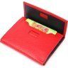 Червоний жіночий невеликий гаманець на магніті з натуральної шкіри KARYA (2421184) - 4