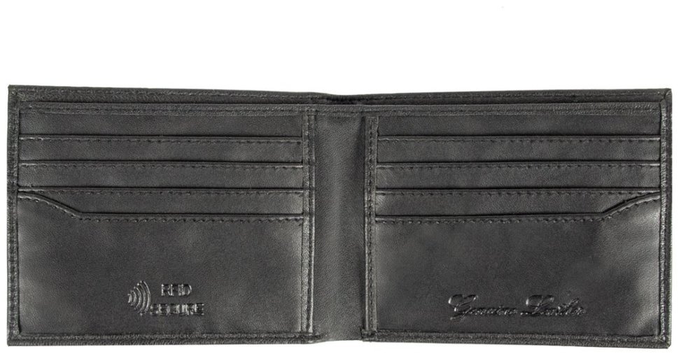 Шкіряний чоловічий гаманець без застібки чорного кольору з RFID-захистом Ridgeback JBNC 94898 фото №3 Шкіряний чоловічий гаманець без застібки чорного кольору з RFID-захистом Ridgeback JBNC 94898 modnotak фото №3