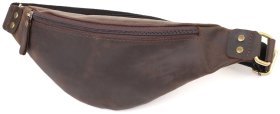 Стильная коричневая мужская сумка на пояс из винтажной кожи Shvigel 95098