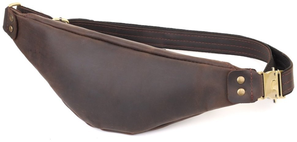 Стильная коричневая мужская сумка на пояс из винтажной кожи Shvigel 95098 фото №2 Стильная коричневая мужская сумка на пояс из винтажной кожи Shvigel 95098 modnotak фото №2