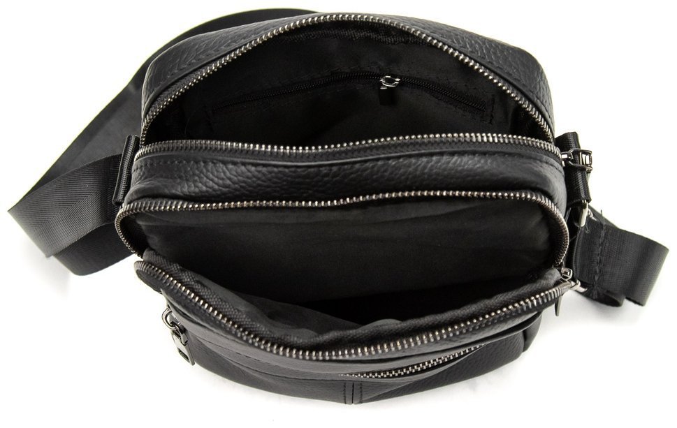 Мужская кожаная сумка через плечо на каждый день Tiding Bag черного цвета 95498 фото №6 Мужская кожаная сумка через плечо на каждый день Tiding Bag черного цвета 95498 modnotak фото №6