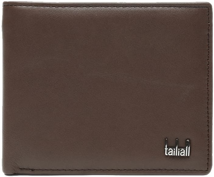 Тонкий чоловічий гаманець з коричневої шкіри без монетниці Tailian 65698