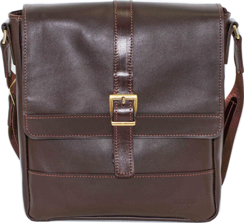 Мужская сумка коричневого цвета из гладкой кожи VATTO (11640)