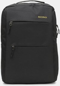 Черный мужской рюкзак из текстиля с сумкой в комплекте Monsen (19363)