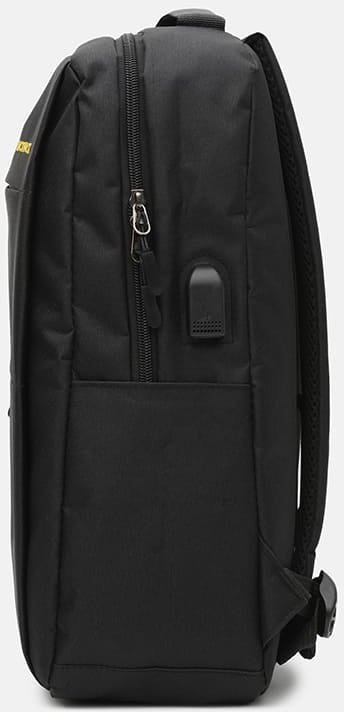 Черный мужской рюкзак из текстиля с сумкой в комплекте Monsen (19363)