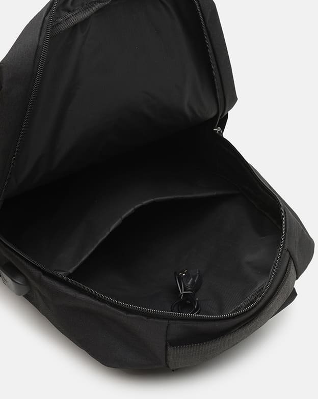 Черный мужской рюкзак из текстиля с сумкой в комплекте Monsen (19363)