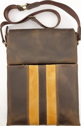 Мужская кожаная сумка с цветными вставками VATTO (11840)