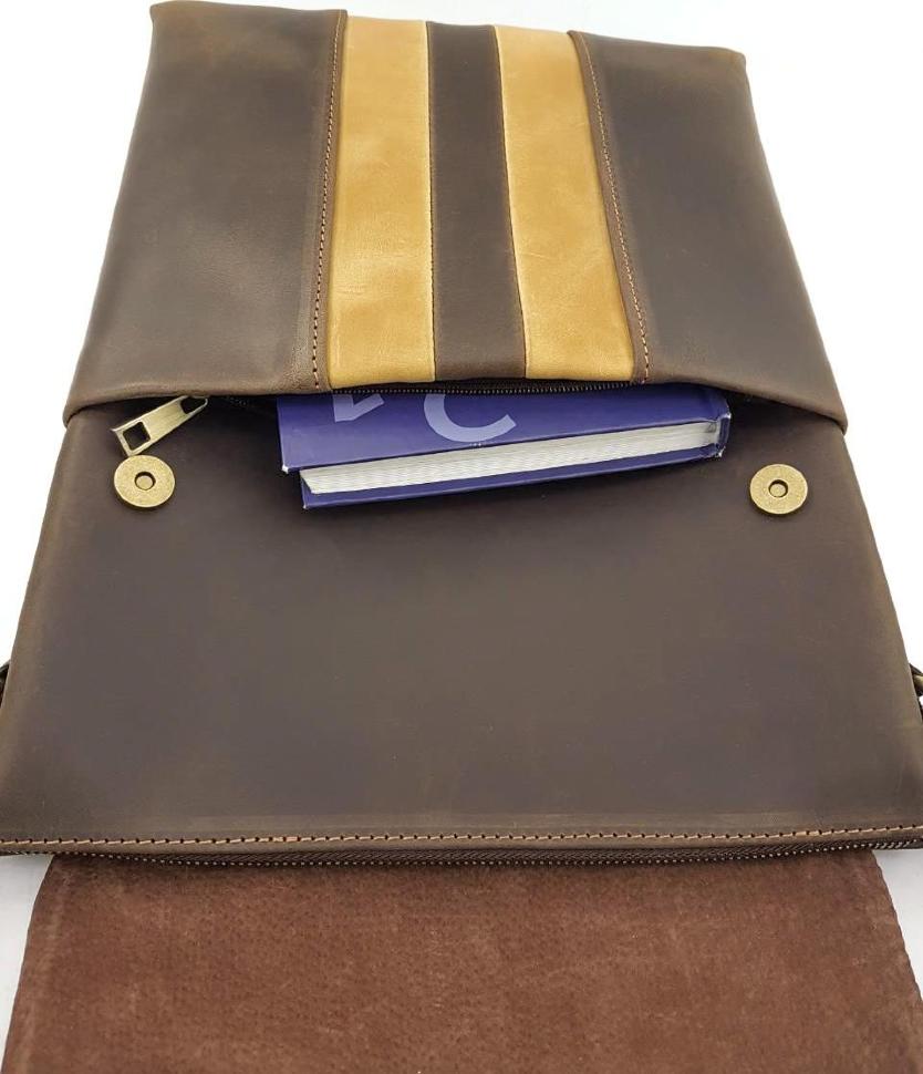 Чоловіча шкіряна сумка з кольоровими вставками VATTO (11840)