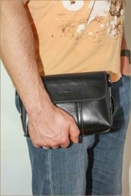 Зручний чоловічий клатч з натуральної гладкої шкіри з клапаном VATTO (11939)