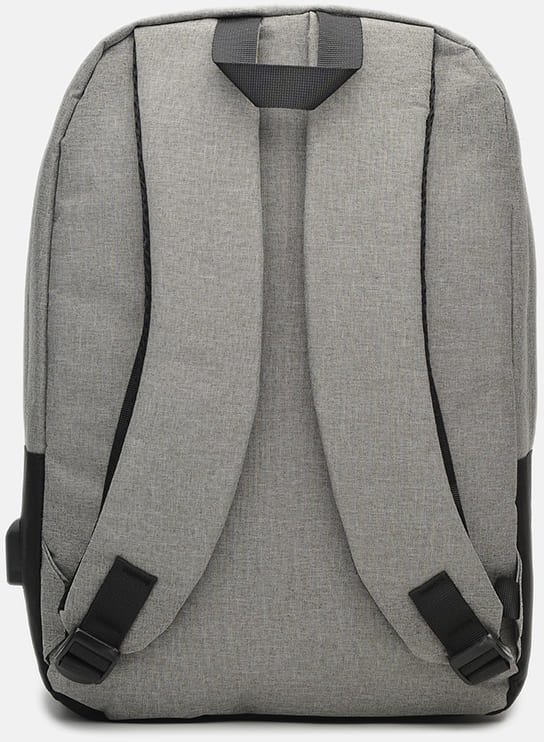 Чоловічий рюкзак з поліестеру в сіро-чорному кольорі під ноутбук Remoid (56698)