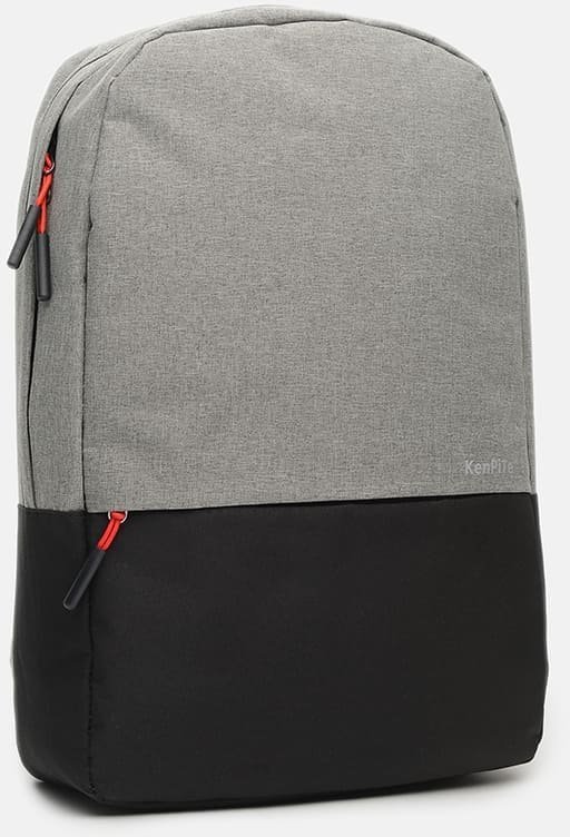 Мужской рюкзак из полиэстера в серо-черном цвете под ноутбук Remoid (56698)
