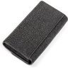 Чорний гаманець з натуральної шкіри морського ската з блиском STINGRAY LEATHER (024-18000) - 2