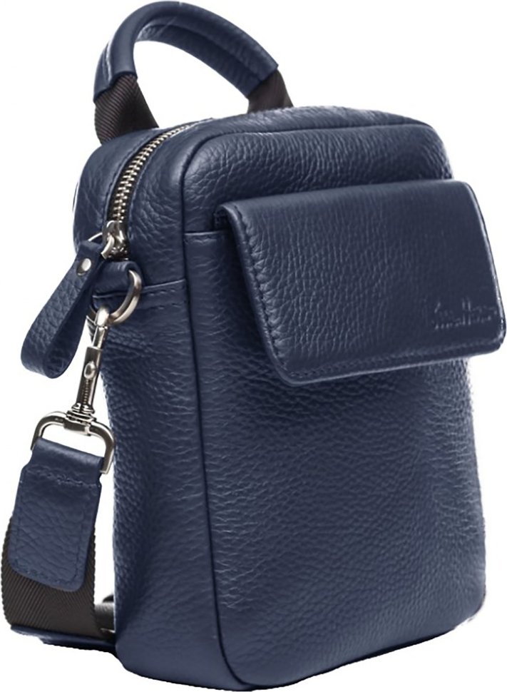  Кожаная синяя сумка с возможностью ношения в руке Issa Hara B29-05 (12145)