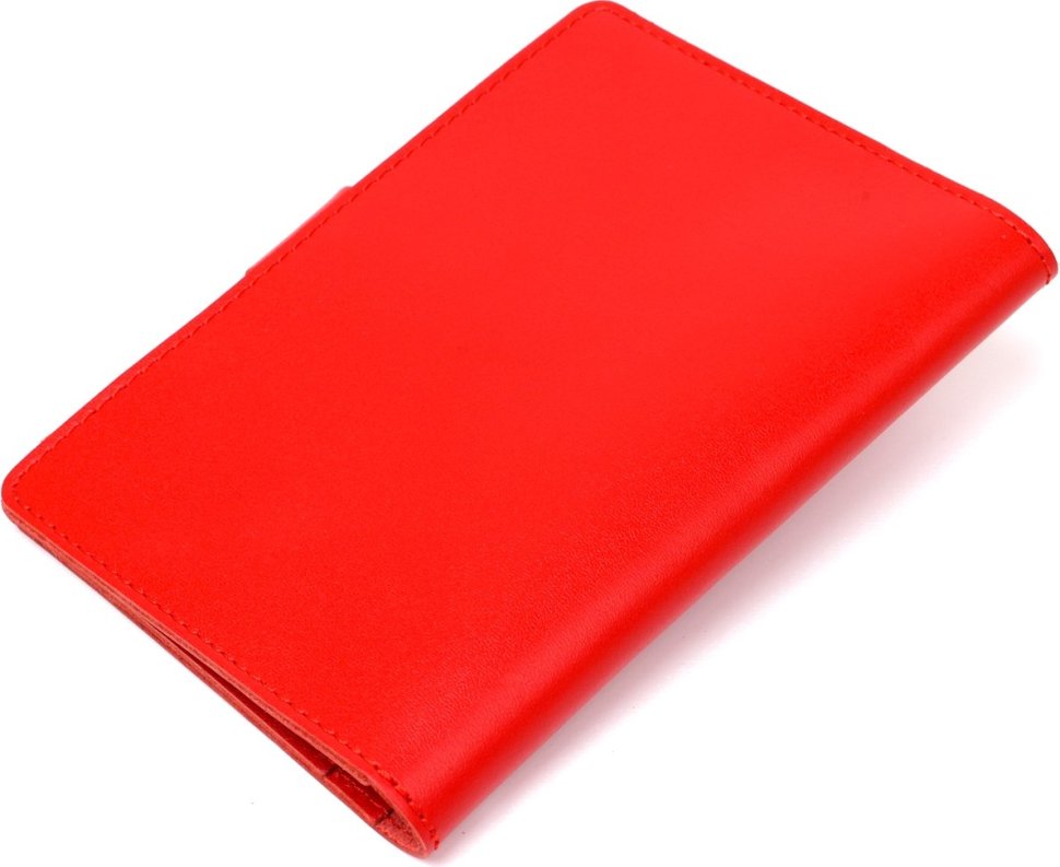Практична жіноча обкладинка під документи з червоної шкіри Shvigel (2416524)
