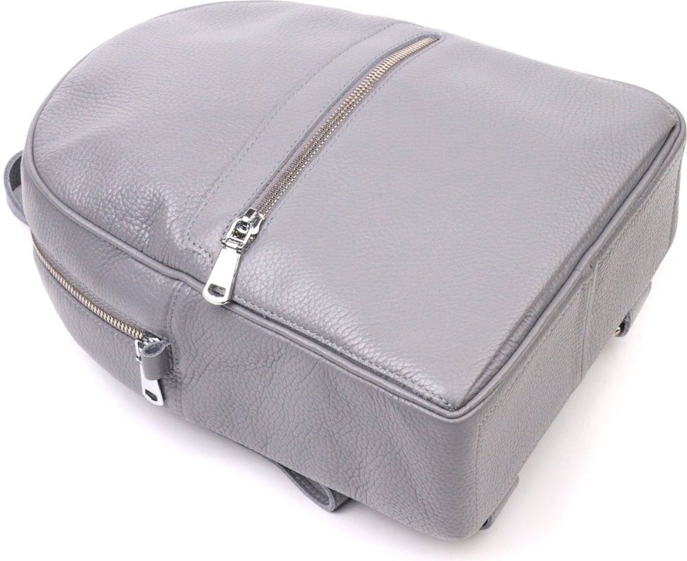 Серый повседневный женский рюкзак среднего размера из натуральной кожи Shvigel (2416308)