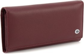 Бордовый женский кошелек из натуральной кожи с монетницей ST Leather 1767398