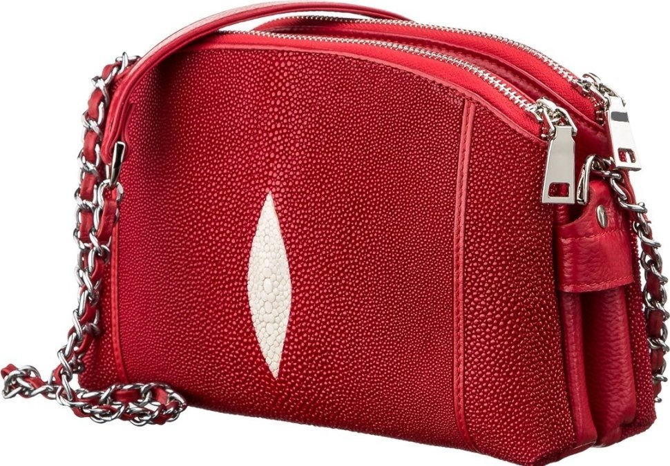 Яркая сумка красного цвета из натуральной кожи морского ската STINGRAY LEATHER (024-18217) фото №1 Яркая сумка красного цвета из натуральной кожи морского ската STINGRAY LEATHER (024-18217) modnotak фото №1