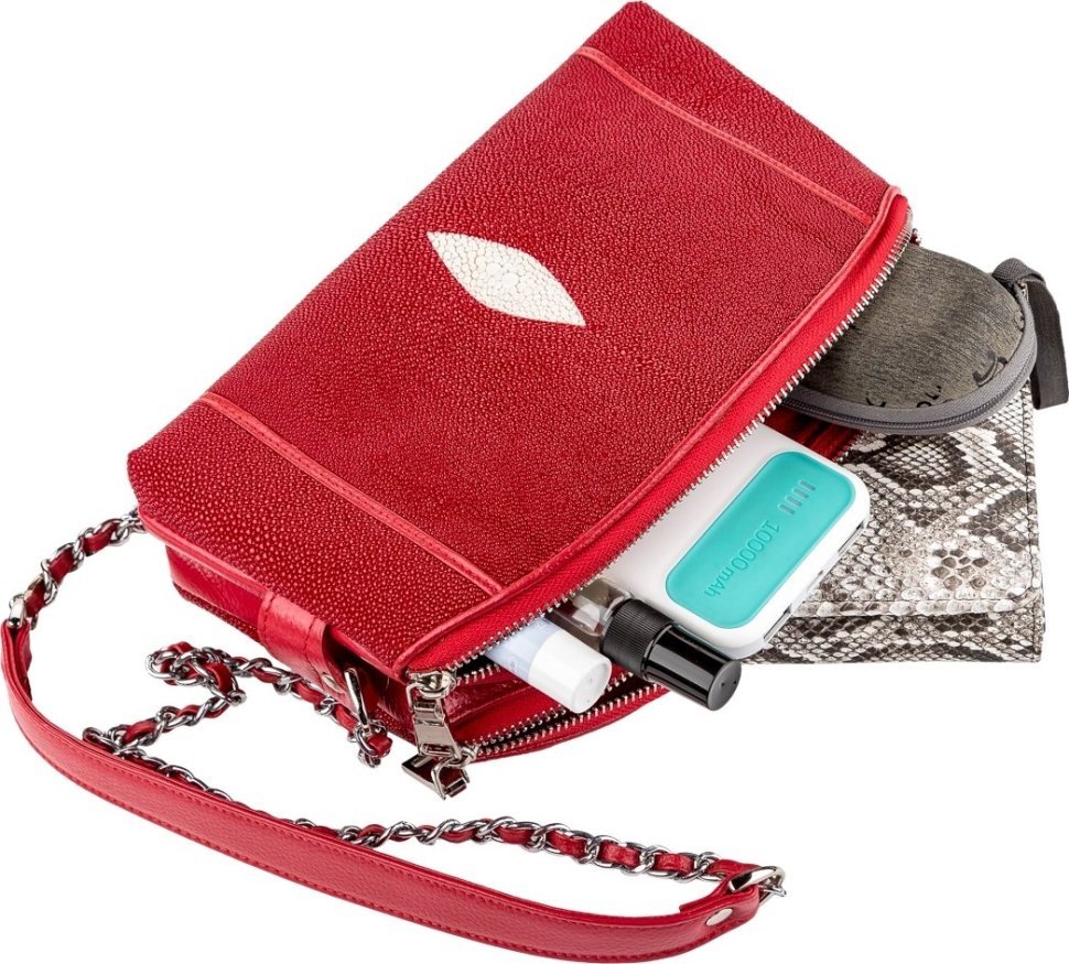 Яркая сумка красного цвета из натуральной кожи морского ската STINGRAY LEATHER (024-18217) фото №3 Яркая сумка красного цвета из натуральной кожи морского ската STINGRAY LEATHER (024-18217) modnotak фото №3