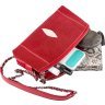 Яскрава сумка червоного кольору з натуральної шкіри морського ската STINGRAY LEATHER (024-18217) - 3
