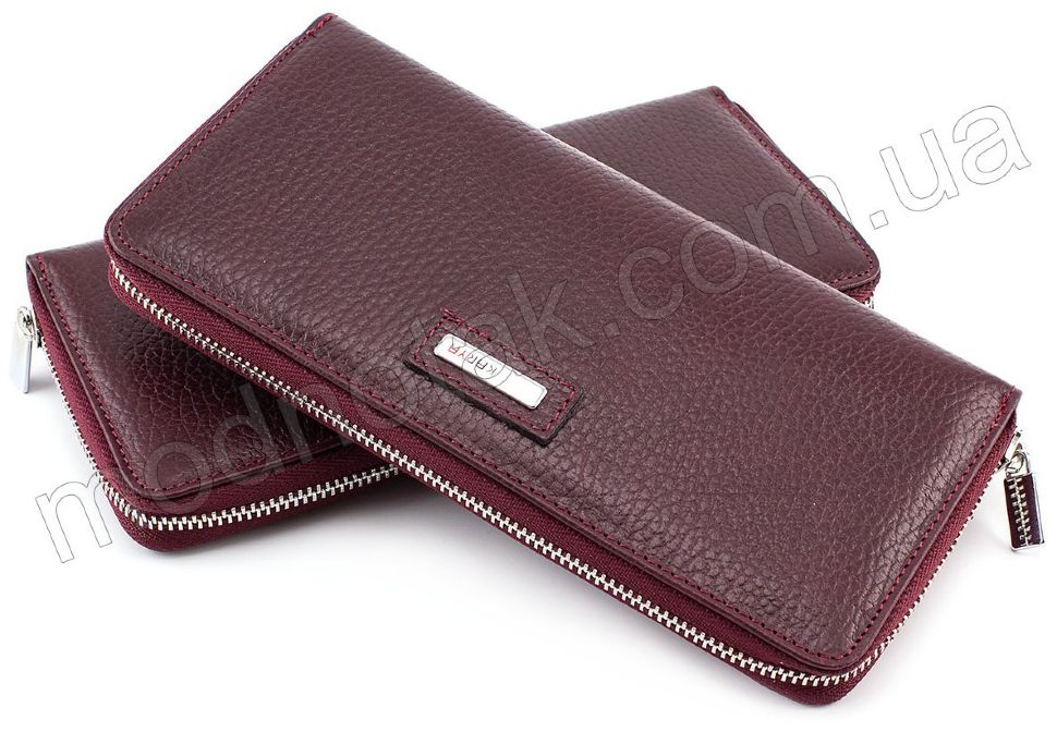 Довгий шкіряний гаманець на блискавки KARYA (0951-243)