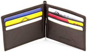 Коричневый кожаный зажим для денег ST Leather (16679)