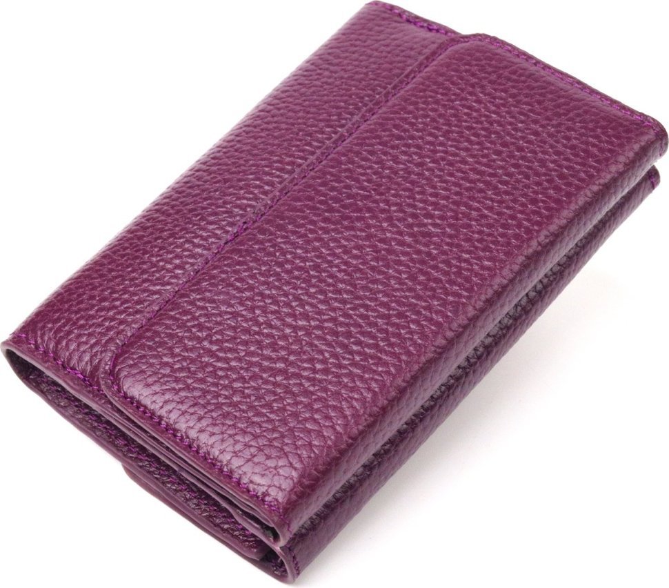 Фіолетовий жіночий гаманець із натуральної шкіри флотар із монетницею CANPELLINI (2421589)